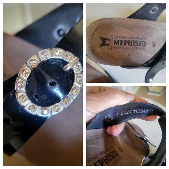 Mephisto Womens Sandals Idelya Casual Slip On Open Back Patent Leather EU 40 - Picture 5 of 8